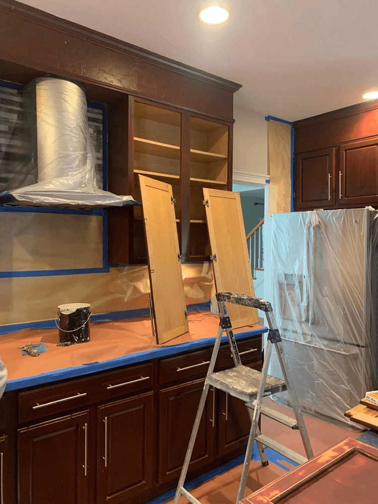 Mahogany kitchen cabinets